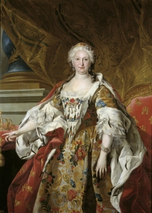 Isabel de Farnesio - Louis-Michel van Loo (c. 1739). Óleo sobre lienzo, 150 cm x 110,00 cm Museo del Prado (Madrid).
