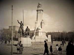 La plaza de España antes de la construcción del Edificio España